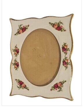 Vintage Royal Albert Old Country Roses Scalloped China Picture Frame - England